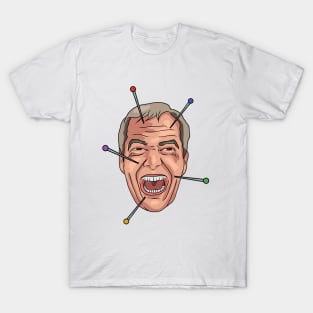 Nigel Farage Voodoo Doll Pin Illustration T-Shirt